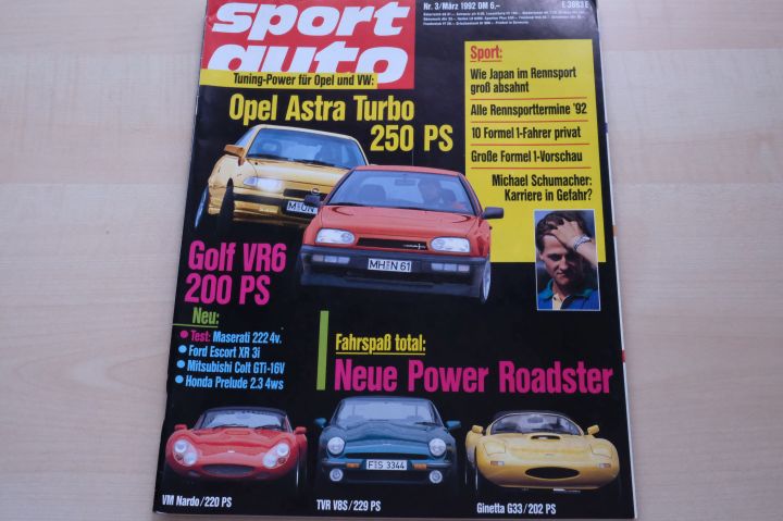 Deckblatt Sport Auto (03/1992)